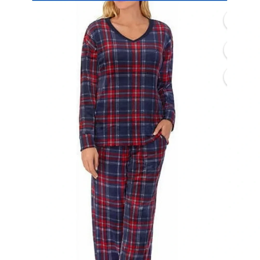 Nautica Plaid Long Sleeve Pajama Set Sz S  Like New Condition‎